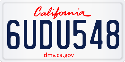 CA license plate 6UDU548