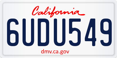 CA license plate 6UDU549