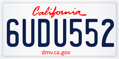 CA license plate 6UDU552