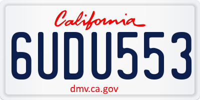 CA license plate 6UDU553