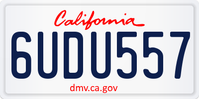 CA license plate 6UDU557