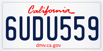 CA license plate 6UDU559