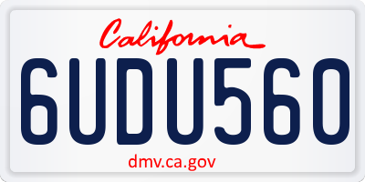 CA license plate 6UDU560