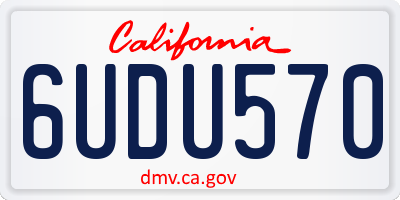 CA license plate 6UDU570