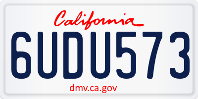 CA license plate 6UDU573