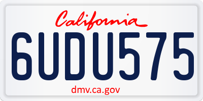 CA license plate 6UDU575
