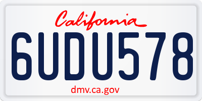 CA license plate 6UDU578