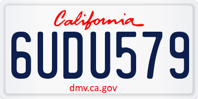 CA license plate 6UDU579