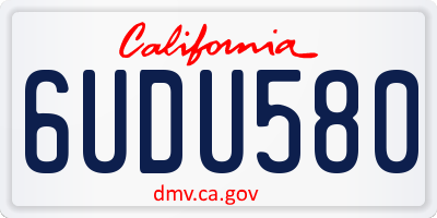 CA license plate 6UDU580