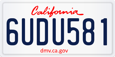 CA license plate 6UDU581