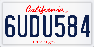 CA license plate 6UDU584