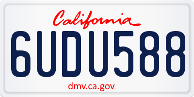 CA license plate 6UDU588