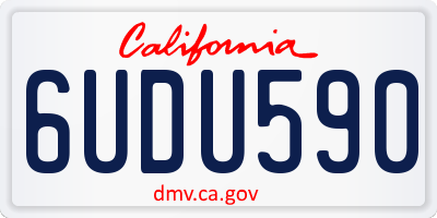 CA license plate 6UDU590