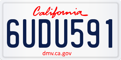CA license plate 6UDU591