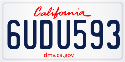 CA license plate 6UDU593