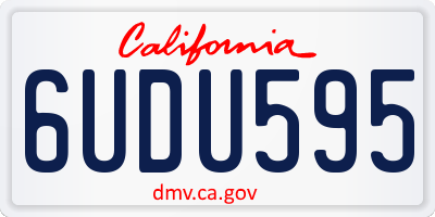 CA license plate 6UDU595