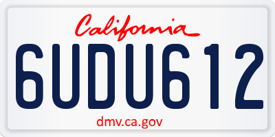 CA license plate 6UDU612