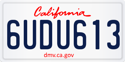 CA license plate 6UDU613