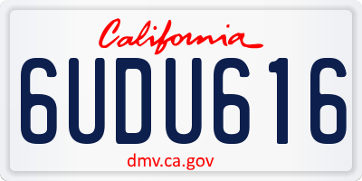 CA license plate 6UDU616