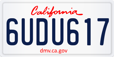 CA license plate 6UDU617
