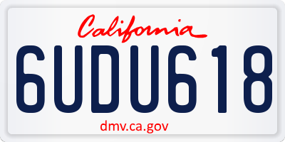 CA license plate 6UDU618