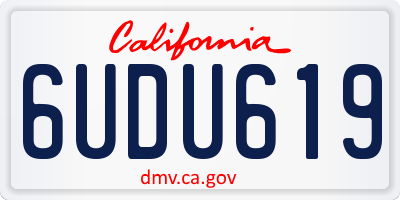 CA license plate 6UDU619
