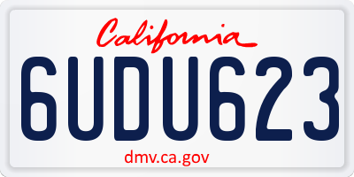 CA license plate 6UDU623