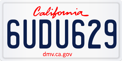 CA license plate 6UDU629