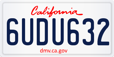 CA license plate 6UDU632