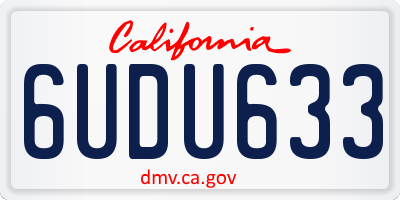 CA license plate 6UDU633