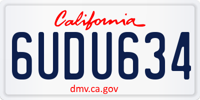 CA license plate 6UDU634