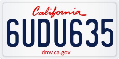 CA license plate 6UDU635