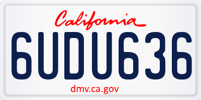 CA license plate 6UDU636