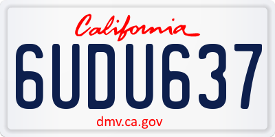 CA license plate 6UDU637