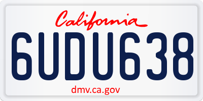 CA license plate 6UDU638