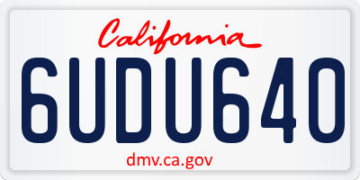 CA license plate 6UDU640