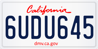 CA license plate 6UDU645