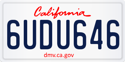 CA license plate 6UDU646