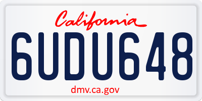 CA license plate 6UDU648
