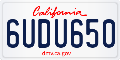 CA license plate 6UDU650