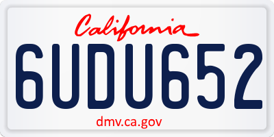CA license plate 6UDU652
