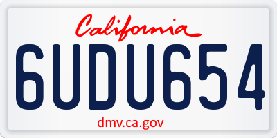 CA license plate 6UDU654