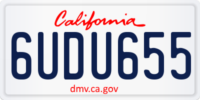 CA license plate 6UDU655
