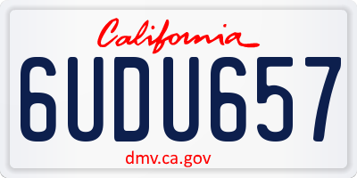 CA license plate 6UDU657