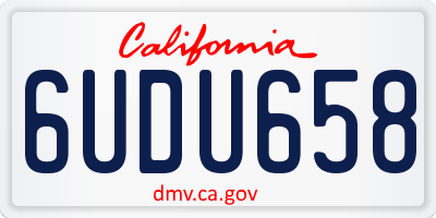 CA license plate 6UDU658