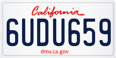 CA license plate 6UDU659