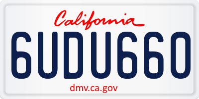CA license plate 6UDU660