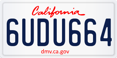 CA license plate 6UDU664