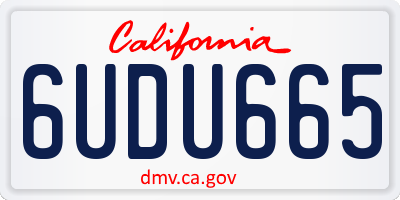 CA license plate 6UDU665