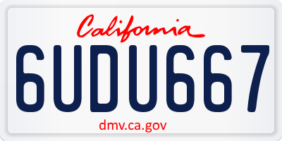 CA license plate 6UDU667